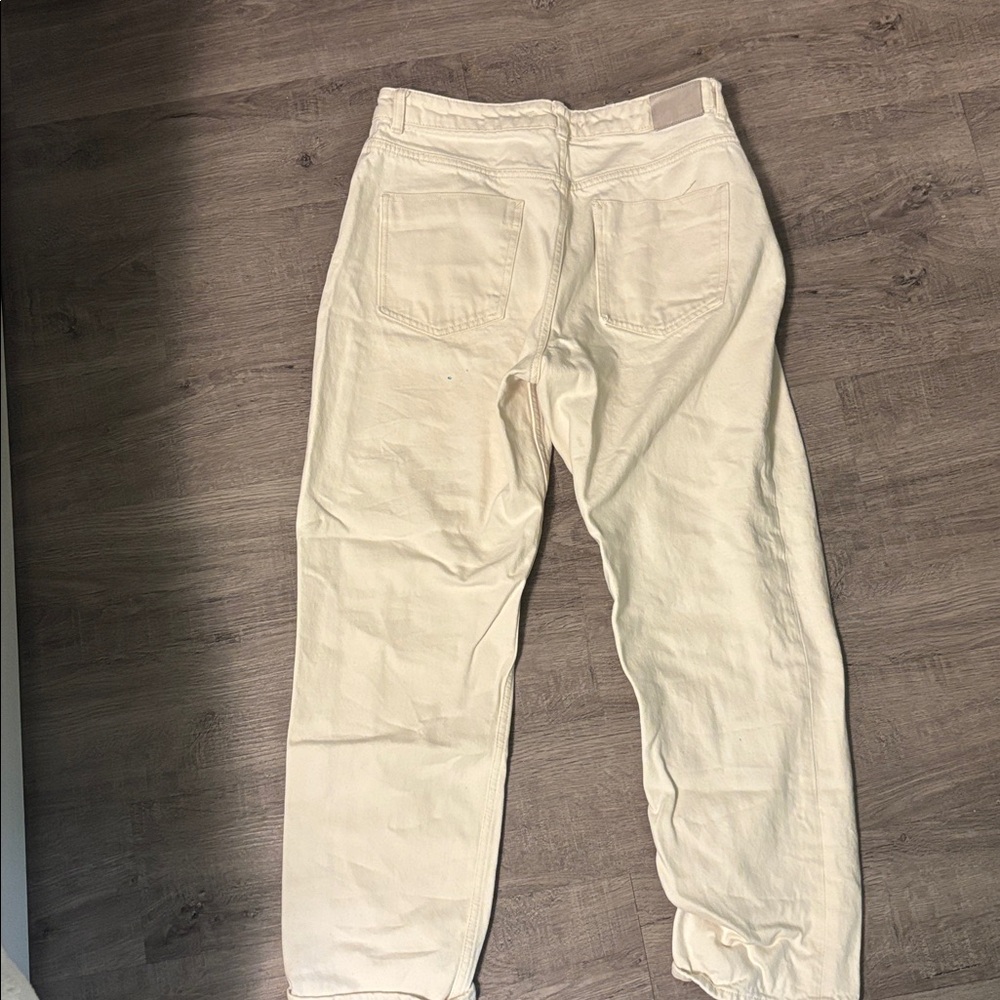 Zara Off-White Denim Pants